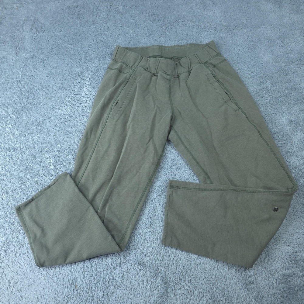 Lululemon Pants Womens 4 Green Wide Leg Yoga Lounge Elastic Waist Pockets Soft